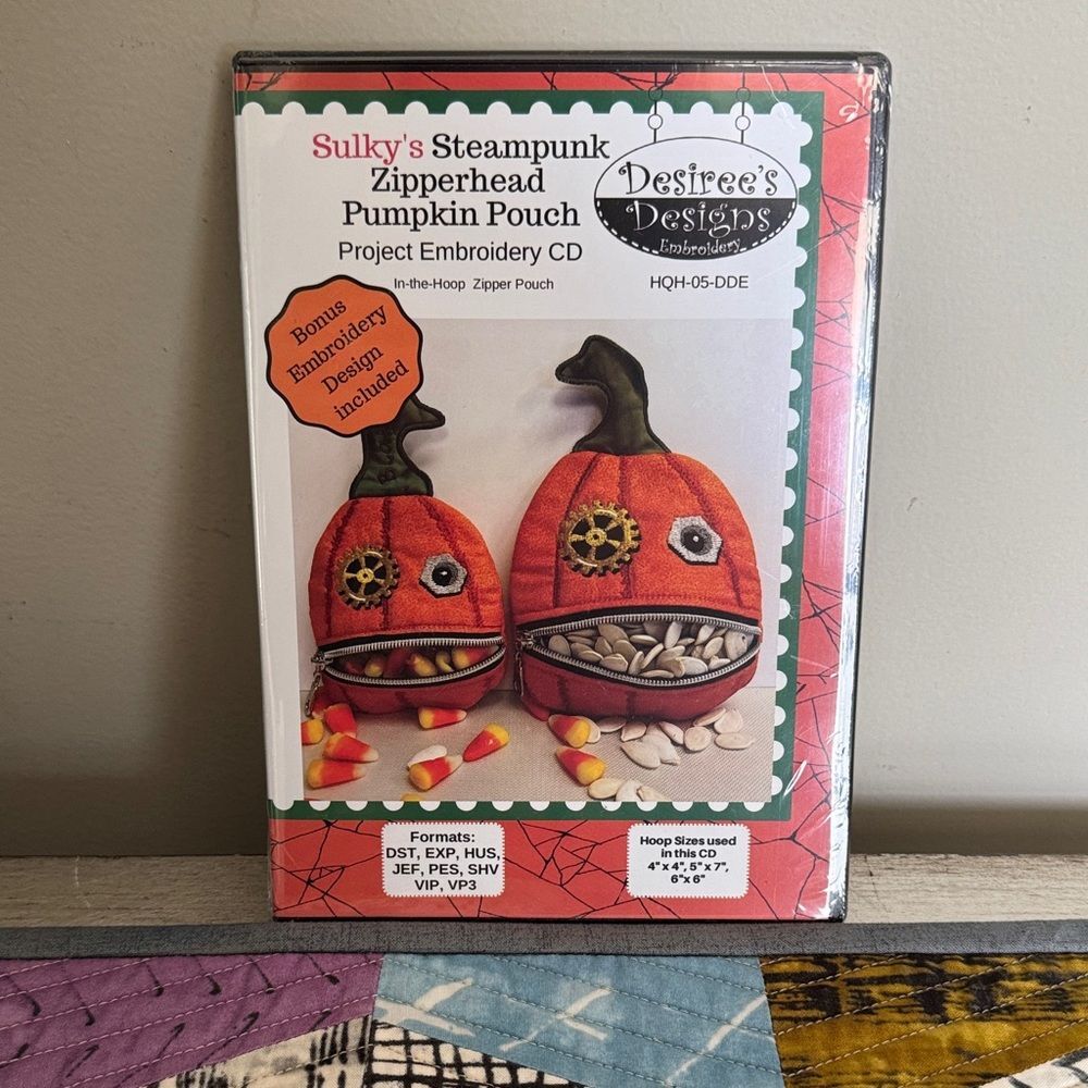 Sulky’s Steampunk Pumpkin Pouch Embroidery CD